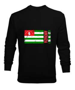 Abhazya,Abhazya Bayrağı,abkhazia,abkhazia flag. Siyah Erkek Sweatshirt