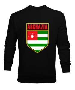 Abhazya,Abhazya Bayrağı,abkhazia,abkhazia flag. Siyah Erkek Sweatshirt