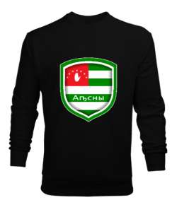 Abhazya,Abhazya Bayrağı,abkhazia,abkhazia flag. Siyah Erkek Sweatshirt