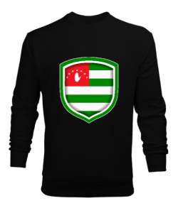 Abhazya,Abhazya Bayrağı,abkhazia,abkhazia flag. Siyah Erkek Sweatshirt