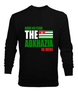 Abhazya,Abhazya Bayrağı,abkhazia,abkhazia flag. Siyah Erkek Sweatshirt