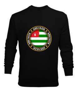 Abhazya,Abhazya Bayrağı,abkhazia,abkhazia flag. Siyah Erkek Sweatshirt