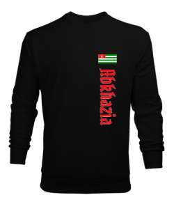 Abhazya,Abhazya Bayrağı,abkhazia,abkhazia flag. Siyah Erkek Sweatshirt