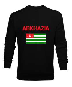 Abhazya,Abhazya Bayrağı,abkhazia,abkhazia flag. Siyah Erkek Sweatshirt