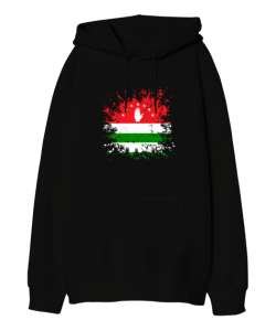 Abhazya,Abhazya Bayrağı,abkhazia,abkhazia flag. Siyah Oversize Unisex Kapüşonlu Sweatshirt