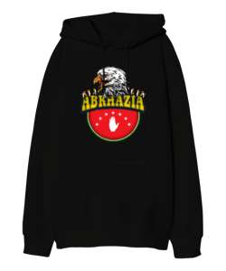 Abhazya,Abhazya Bayrağı,abkhazia,abkhazia flag. Siyah Oversize Unisex Kapüşonlu Sweatshirt