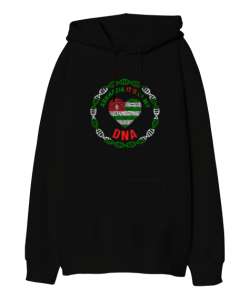 Abhazya,Abhazya Bayrağı,abkhazia,abkhazia flag. Siyah Oversize Unisex Kapüşonlu Sweatshirt