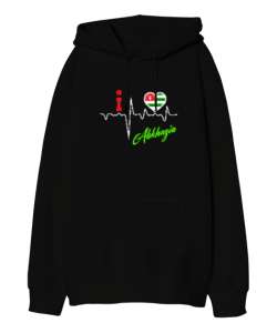 Abhazya,Abhazya Bayrağı,abkhazia,abkhazia flag. Siyah Oversize Unisex Kapüşonlu Sweatshirt