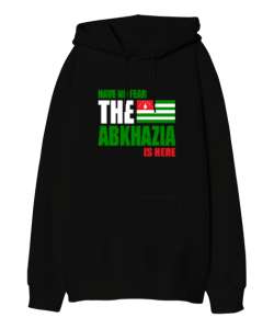 Abhazya,Abhazya Bayrağı,abkhazia,abkhazia flag. Siyah Oversize Unisex Kapüşonlu Sweatshirt