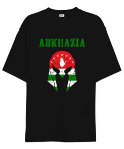 Abhazya,Abhazya Bayrağı,abkhazia,abkhazia flag. Siyah Oversize Unisex Tişört