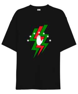 Abhazya,Abhazya Bayrağı,abkhazia,abkhazia flag. Siyah Oversize Unisex Tişört