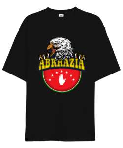 Abhazya,Abhazya Bayrağı,abkhazia,abkhazia flag. Siyah Oversize Unisex Tişört