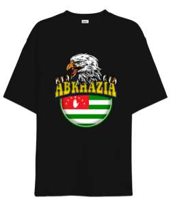 Abhazya,Abhazya Bayrağı,abkhazia,abkhazia flag. Siyah Oversize Unisex Tişört