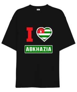 Abhazya,Abhazya Bayrağı,abkhazia,abkhazia flag. Siyah Oversize Unisex Tişört