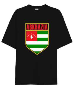 Abhazya,Abhazya Bayrağı,abkhazia,abkhazia flag. Siyah Oversize Unisex Tişört