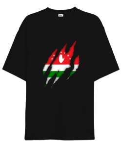 Abhazya,Abhazya Bayrağı,abkhazia,abkhazia flag. Siyah Oversize Unisex Tişört