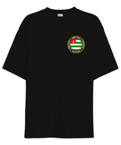 Abhazya,Abhazya Bayrağı,abkhazia,abkhazia flag. Siyah Oversize Unisex Tişört