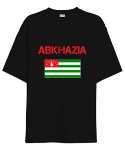 Abhazya,Abhazya Bayrağı,abkhazia,abkhazia flag. Siyah Oversize Unisex Tişört