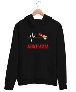 Abhazya,Abhazya Bayrağı,abkhazia,abkhazia flag. Siyah Unisex Kapşonlu Sweatshirt