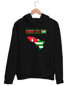 Abhazya,Abhazya Bayrağı,abkhazia,abkhazia flag. Siyah Unisex Kapşonlu Sweatshirt