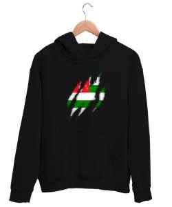 Abhazya,Abhazya Bayrağı,abkhazia,abkhazia flag. Siyah Unisex Kapşonlu Sweatshirt