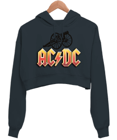 ac dc kadın kapüşonlu crop Kadın Crop Hoodie Kapüşonlu Sweatshirt