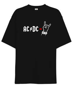 AC DC Rock Blu V3 Siyah Oversize Unisex Tişört