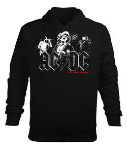 AC DC Rock Blu V4 Siyah Erkek Kapüşonlu Hoodie Sweatshirt