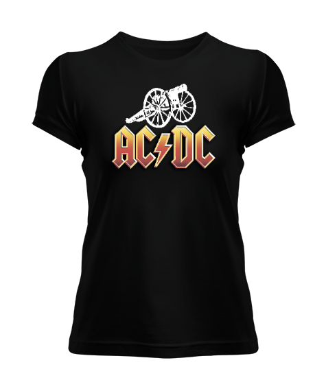 AC DC Rock Blu V4 Siyah Kadın Tişört