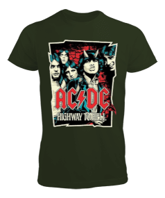 AC DC Rock Tasarım Baskılı Erkek Tişört