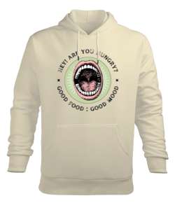 Aç mısın ? Güzel yemek Güzel mod yemek sevenler özel tasarım Krem Erkek Kapüşonlu Hoodie Sweatshirt