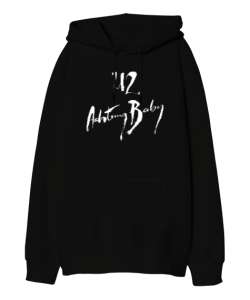 Achtung Baby - Slogan - Dikkat Et Siyah Oversize Unisex Kapüşonlu Sweatshirt