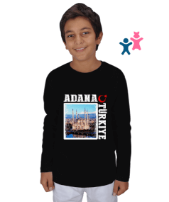 adana şehir,Türkiye,Türkiye bayrağı. Çocuk Unisex Uzunkollu