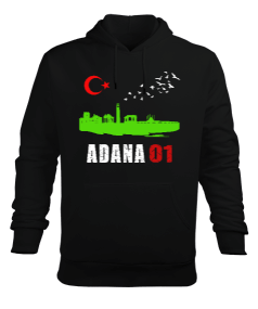 adana şehir,Türkiye,Türkiye bayrağı. Erkek Kapüşonlu Hoodie Sweatshirt