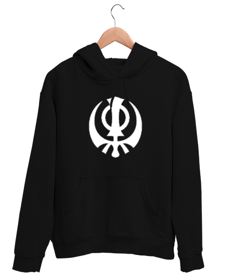 Tisho - Adi Shakti Sembol - İkon Siyah Unisex Kapşonlu Sweatshirt