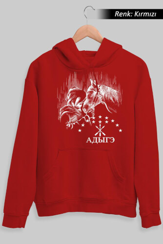 Adige Çerkes Atları Unisex Kapüşonlu Sweatshirt