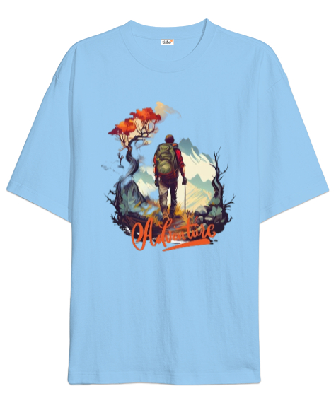 Tisho - Adventure Blue Buz Mavisi Oversize Unisex Tişört