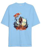 Adventure Blue Buz Mavisi Oversize Unisex Tişört - Thumbnail