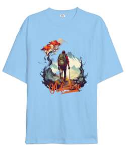 Adventure Blue Buz Mavisi Oversize Unisex Tişört