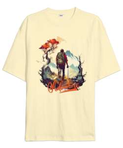 Adventure Krem Oversize Unisex Tişört