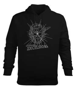 Ağ Surat - Face Siyah Erkek Kapüşonlu Hoodie Sweatshirt