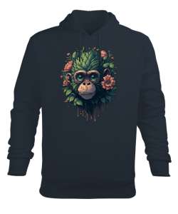 Ağaç kabuğu maymunu Füme Erkek Kapüşonlu Hoodie Sweatshirt