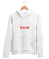 AH HAYAT Beyaz Unisex Kapşonlu Sweatshirt - Thumbnail