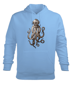 ahtapot, octopus Erkek Kapüşonlu Hoodie Sweatshirt