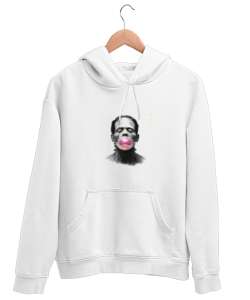 AIDesigns Beyaz Unisex Kapşonlu Sweatshirt