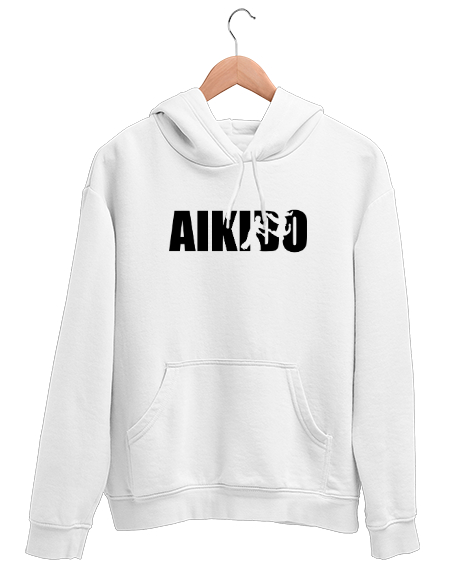 Tisho - Aikido - Japon Savunma Sporu Beyaz Unisex Kapşonlu Sweatshirt