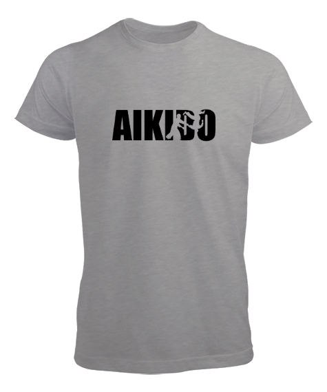 Tisho - Aikido - Japon Savunma Sporu Gri Erkek Tişört