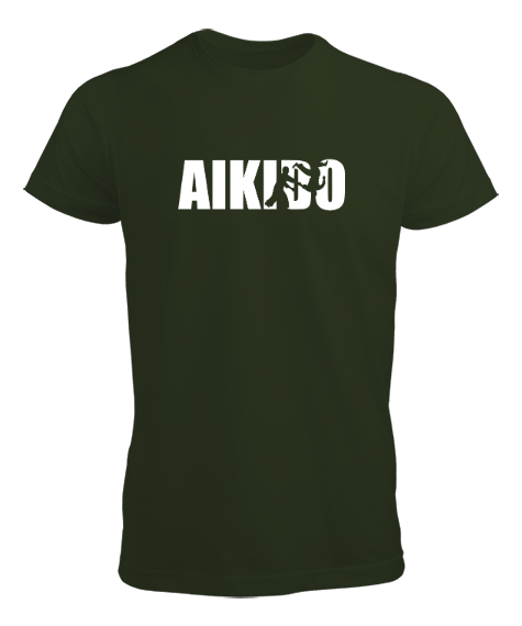 Tisho - Aikido - Japon Savunma Sporu Haki Yeşili Erkek Tişört