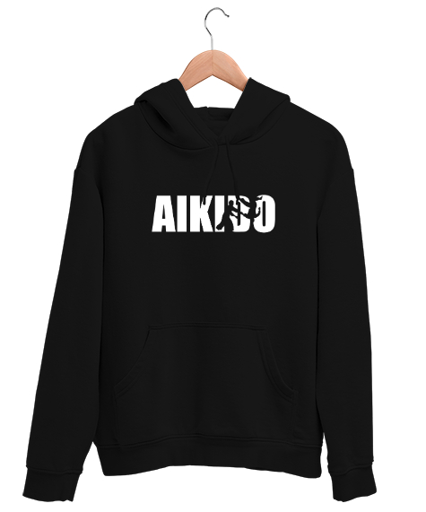 Tisho - Aikido - Japon Savunma Sporu Siyah Unisex Kapşonlu Sweatshirt