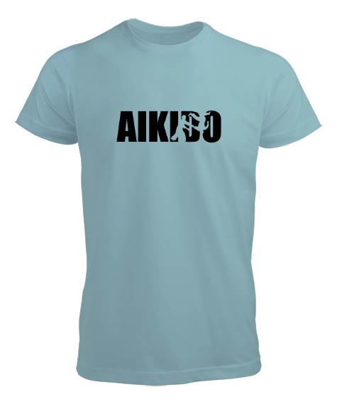 Tisho - Aikido - Japon Savunma Sporu Su Yeşili Erkek Tişört